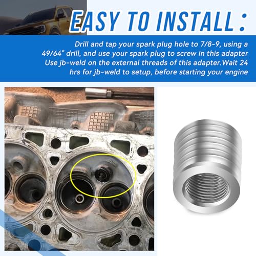 For Ford Cylinder Head 4.6L 5.4L Fix Thread Failed Repair Insert Triton-Extra-Large,The bushing is for a 2-valve engine