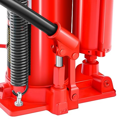 DNA Motoring Air Hydraulic Bottle Jack - 20 Ton (40,000 lbs) Capacity, Manual Handle and Air Pump for Car Pickup Truck RV Auto Repair,TOOLS-00323 - color: red-black, style: 20 ton