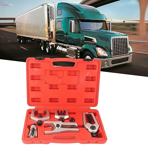 5Pcs Front End Suspension Service Kit, Ball Joint Tie Rod Separator Puller Set, Heavy Duty Forged Steel Car Repair Tool with C Shape and L Shape Pullers for Professional Mechanics