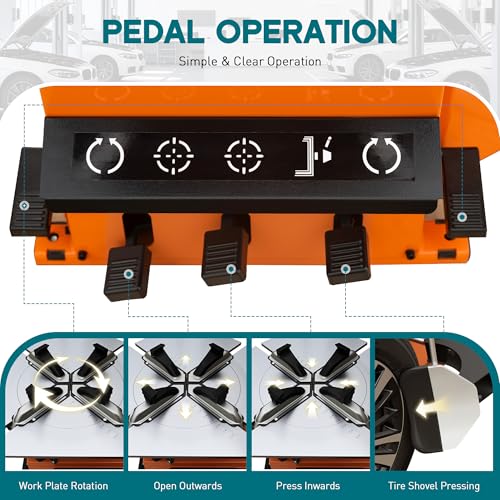 Albott 2HP Tire Changer with Assist Arm & Wheel Balancer for 12"–24" Rims | 12"–22" Outside Clamp, 12"–24" Inside Clamp, Tire Mounting and Wheel Balancing Equipment for Garages & Commercial Auto Shops - size: 12"–24" Dual Arm Combo