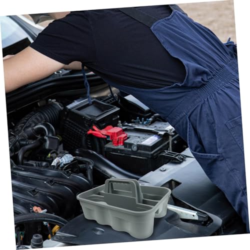 Portable Cleaning Supply Storage Basket Durable Plastic Organizer with Handle for Auto Detailing and Home Use Elegant Design Lightweight and Versatile Tool Tote for Cleaning