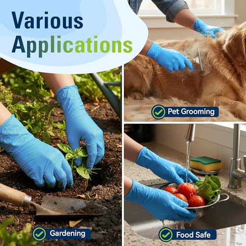SWIFTLITE Nitrile Gloves, Food Safe Disposable Gloves Latex Free, Blue Rubber Gloves Powder Free for Cooking and Cleaning - size: X-Large