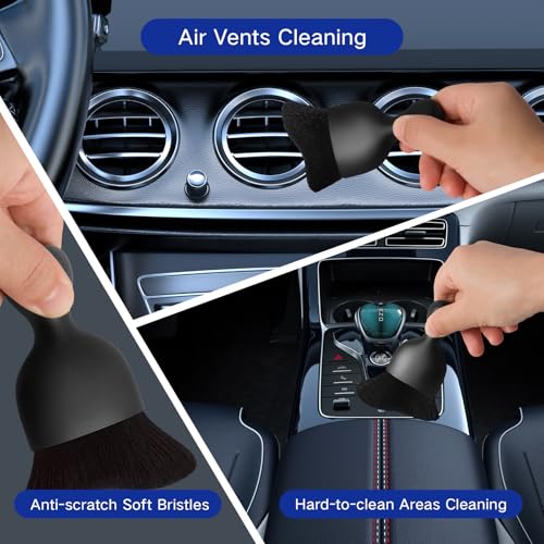 Qydipclin 11pcs Windshield Cleaner Tool, Car Window Cleaning Wash Kit with 6 Reusable Microfiber Pads 2 Spray Bottles and Extendable Handles Auto Glass Wiper Kit, Blue - color: Blue
