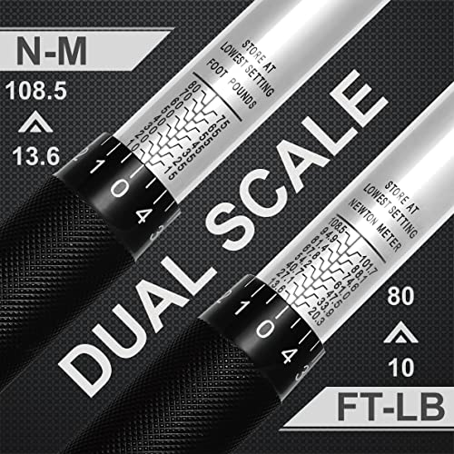 EPAuto 3/8-Inch Drive Click Torque Wrench 10-80 Ft-lb./ 13.6-108.5 Nm | 3/8-Inch Drive Click Torque Wrench 10-80 ft-lb. / 13.6-108.5 Nm 1.5" Wx1 Dx14.5 H - size: 3/8 Inch Drive (10-80 ft.-lb.)