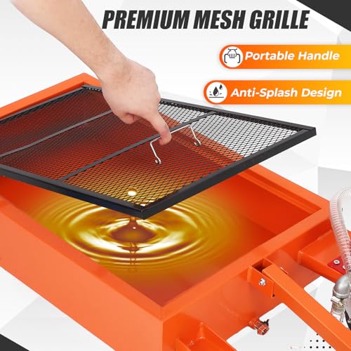 Oil Drain Pan,Low Profile Oil Drain Pan with Electric Pump,Oil Change Pan with 8ft Hose & Folding Handle, Rolling Oil Drain Cart for Car, SUV, Trucks Oil Draining - size: 20 Gallon, style: Manual