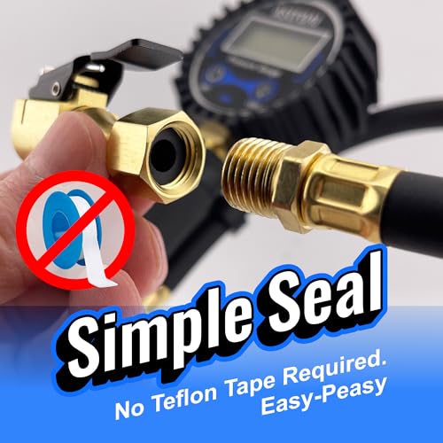 Chuck Mates Premium 1/4" NPT Quick-Connect Tire Chuck, Closed-Flow (1 Pack) | Skip the Teflon tape with SimpleSeal hose connection - size: 1 Pack NPT Closed-Type