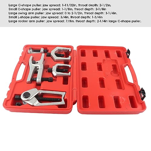 Ball Joint Separator Puller Set 5pcs | Forged Steel Front End Suspension Tool Kit | Dislodges Tie Rods/Ball Joints/Link Arms | Robust Storage Case
