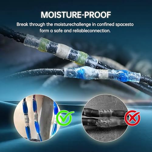 220PCS Solder Seal Wire Connectors Kit with Dual Temp Heat Gun, Heat Shrink Solder Butt Connectors Waterproof Electrical Terminals for Automotive Marine Boat RV Wiring Repair (220, Yellow) - color: YELLOW