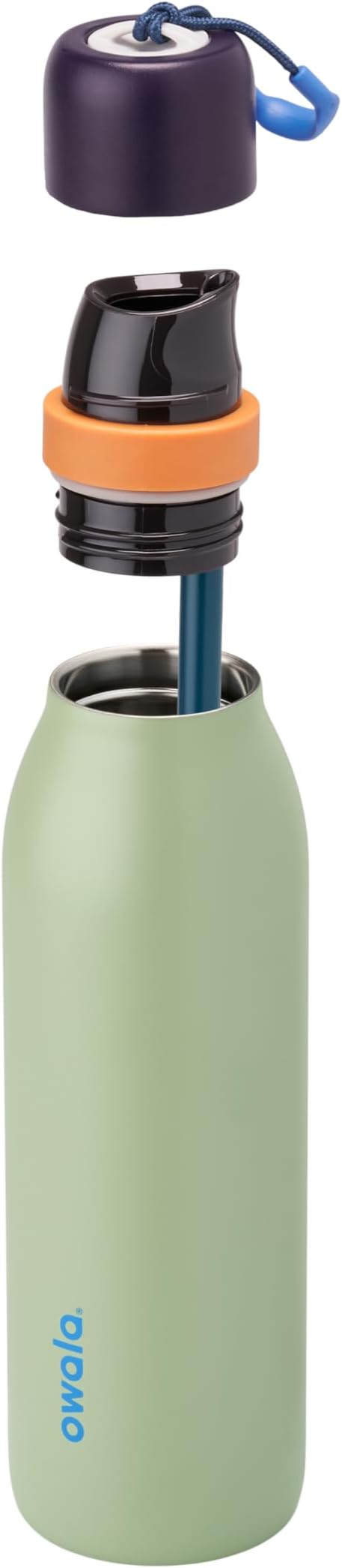 Owala FreeSip Twist Insulated Stainless Steel Water Bottle with Straw for Sports and Travel, BPA-Free, 18-oz, Blue/Green (Camo Cool)