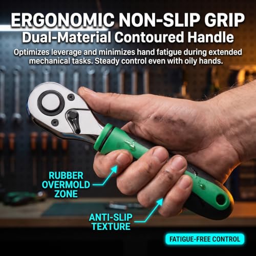 72-Tooth Drive Ratchet Wrench for Socket Set, Reversible Chrome Vanadium Steel Socket Wrench for Auto Repair, Quick-Release Ergonomic Hand Tool(12.7mm) - color: 12.7mm