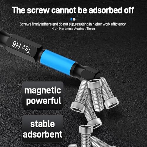 ANDELI Magnetic Hex Bit Set 10PCS 1/4" Shank 2.55" S2 Steel | Magnetic tips, includes SAE sizes with storage box, for impact drivers and drills, durable for fastening tasks - size: 2.55" 10pcs (SAE)