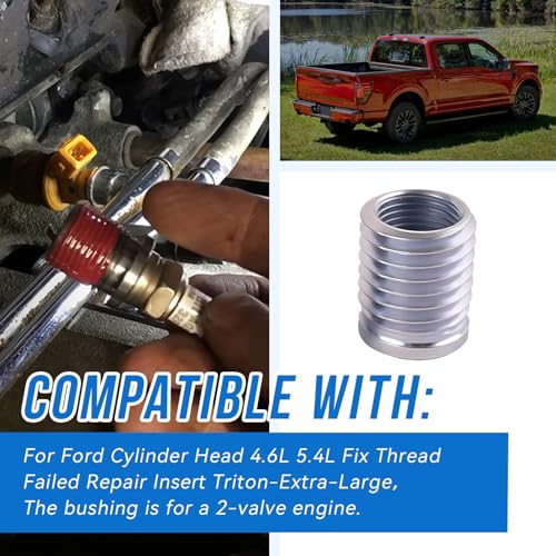 For Ford Cylinder Head 4.6L 5.4L Fix Thread Failed Repair Insert Triton-Extra-Large,The bushing is for a 2-valve engine