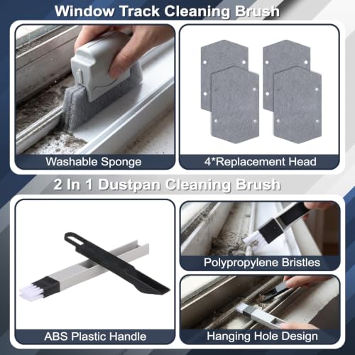 23 Pcs Window Track Cleaner Tools Set, Window Groove Cleaning Brush Kit for Sliding Door, Sill, Tile Lines, Shutter, Car Vents, Keyboard, Air Conditioner