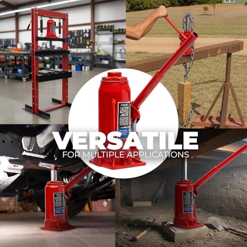 XtremepowerUS 12 Ton (24,000 Lbs) Capacity Hydraulic Lifting Bottle Jack Fit Repair Automotive for Car, Pickup, Truck, RV, Auto Repair Vehicle Tand House Lift W/Long Handle - size: 12 Ton
