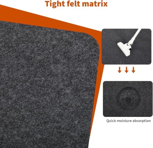 Towallmark Garage Floor Mat 7.4' x 17', Thick Premium Felt with Waterproof Backing, Heavy Duty Oil Absorbent Non-Slip Mat Protects Garage Floor for Large SUV, MPV, Pickup Truck & RV - size: 7.4' x 17'