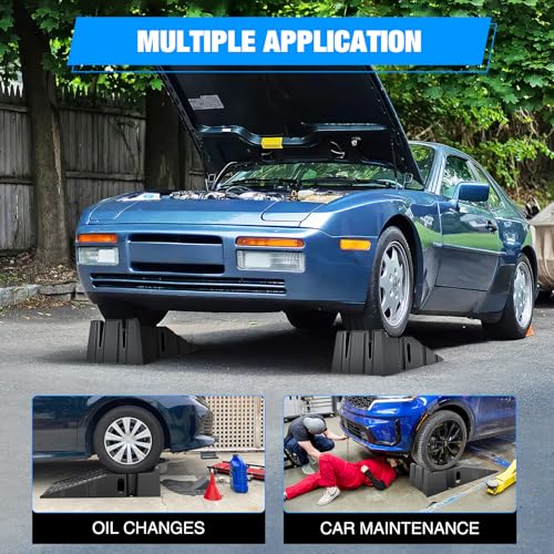 Nilight Car Ramps, Portable 6.7" Car Lift Ramp Heavy Duty Vehicle Service Ramp for Home Garage Maintenance, 13,000lb. GVW Capacity Per Pair - size: Car Ramp