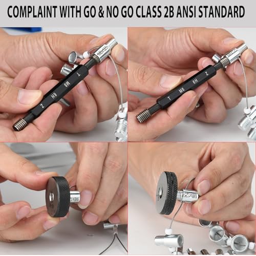Nut and Bolt Thread Checker 45 Male/Female Thread Gauges (24 SAE/Inch & 21 Metric) Nut and Bolt Thread Size Checker Thread Identifier Gauges for Quickly Identify and Verify - size: 45 Gauges - 24 Inch & 21 Metric