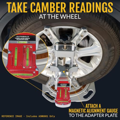 AutoSolo 3D DSP Wheel Alignment Clamp with Magnetic Adapter for Camber Caster Gauge Attachment - Essential Wheel Alignment Tool Automotive Accessory - DIY Front End Alignment Tool for 11-25" Rim Size - size: Wheel Clamp