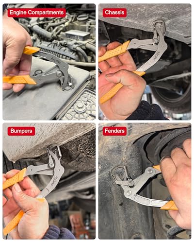Car Clip Pliers, Panel Clip Removal Pliers, Professional Plastic Fastener Removal Tool for Removing Automotive Fasteners Clips Without Damage Orange - color: Orange