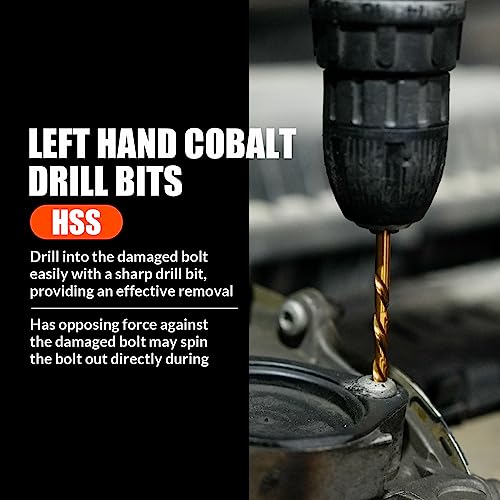 62 Pcs Screw Extractor Set,Left Hand Drill Bit,Bolt Screw Extractor Kit | High-Hardness,Wear Resistance,Easy Out Screw,Stocking Stuffers for Men,with Portable Case,Gifts for Adults Him,Home DIY - size: 62PCS