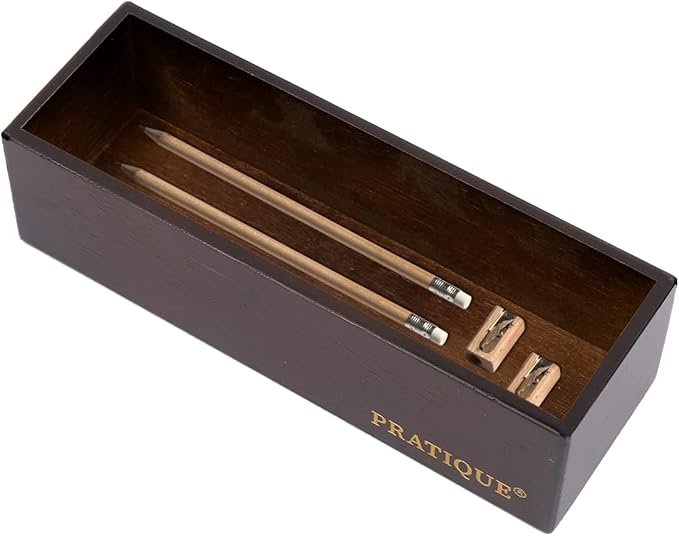 Bamboo Drawer Organizer - Kitchen Utensil Organizer Silverware Tray Cutlery Holder,Office Desk Supplies and Accessories,8.9 * 3 * 2.6,Nut-brown