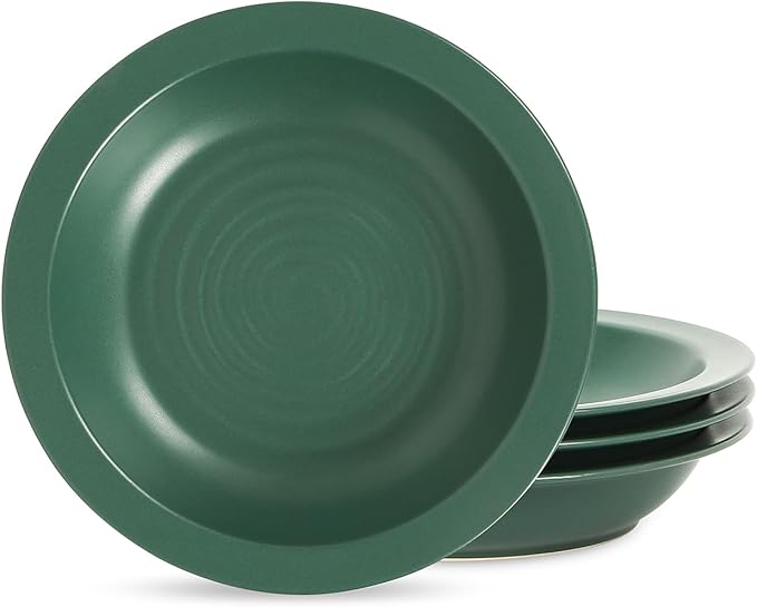 Stone Lain Orbit 4-Piece Pasta Bowl Set Stoneware, Green
