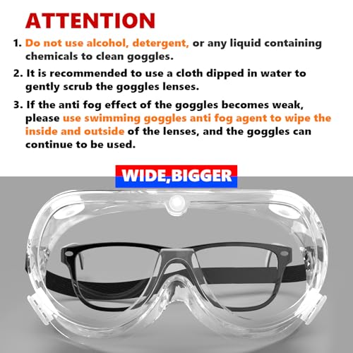 Super More Anti-Fog Protective Safety Goggles Clear Lens Wide-Vision - color: Transparent-2