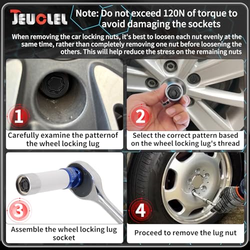 58 Wheel Locking Nut Key for BMW, Socket Adapter (OD 27mm-ID 25mm) | Wheel Lock Nut Socket Adapter, Anti-Theft Lug Nut Removal Tool, Anti-Theft Screw Remover, Repair Tool, Tyre Fitting, garage - color: Socket 058
