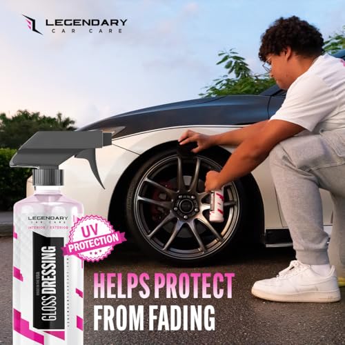 Legendary Gloss Dressing 16oz - Tire Shine Spray & Plastic Restorer – Water Based Tire Shine & Non-Greasy Interior/Exterior Detailing Spray - Trim, Rubber, Vinyl & Plastic Restorer for Cars - size: Gloss Dressing 16oz