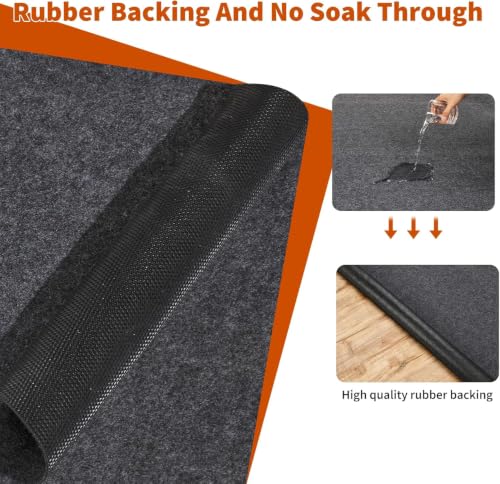 Towallmark Garage Floor Mat 8.5' x 6.6', Thick Premium Felt with Waterproof Backing, Heavy Duty Oil Absorbent Non-Slip Mat Protects Garage Floor for Large SUV, MPV, Pickup Truck & RV - size: 6.6' x 8.5'