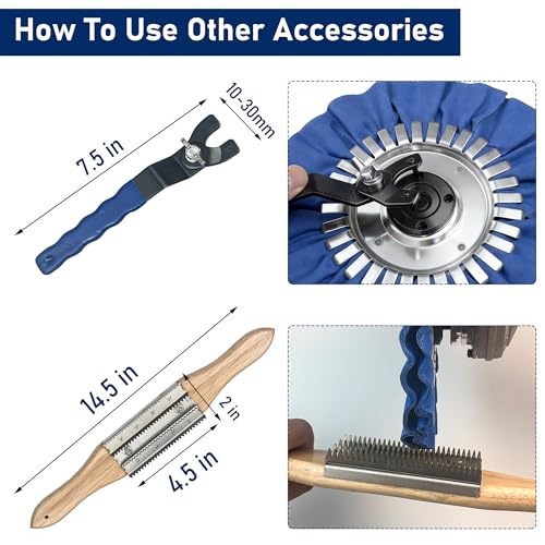 11PCS 8" Airway Buffing Wheels with Flange-Free One-Piece Hub | Flange-Free Installation | 5/8" Arbor Hole | 11mm Thickened Hub | Aluminum Polishing Kit | Mirror Finish | Angle Grinder - size: 8" Airway Buffing Wheels