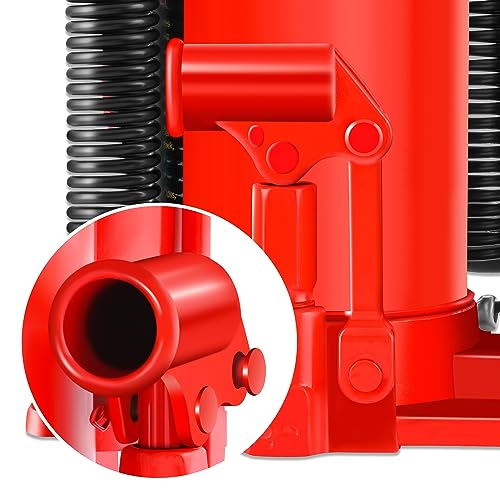 DNA Motoring Air Hydraulic Bottle Jack - 20 Ton (40,000 lbs) Capacity, Manual Handle and Air Pump for Car Pickup Truck RV Auto Repair,TOOLS-00323 - color: red-black, style: 20 ton