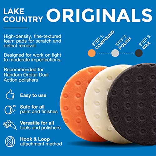 3.5" CCS Foam Pad Kit (Set of 3) Light Cutting, Polishing and Finishing. Fits 3" Backing Plate. - color: Multi, size: 3.5"
