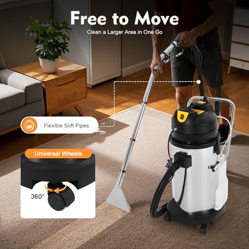 40L/11Gal Commercial Carpet Cleaner, 1049W 110V 3 in 1 Multi-Purpose Wet Dry Vacuum Cleaner Portable Carpet Cleaning Machine w/Circulating Air Cooling Systems for Carpet and Hard Floor (Two Packages) - size: 40L/11Gal