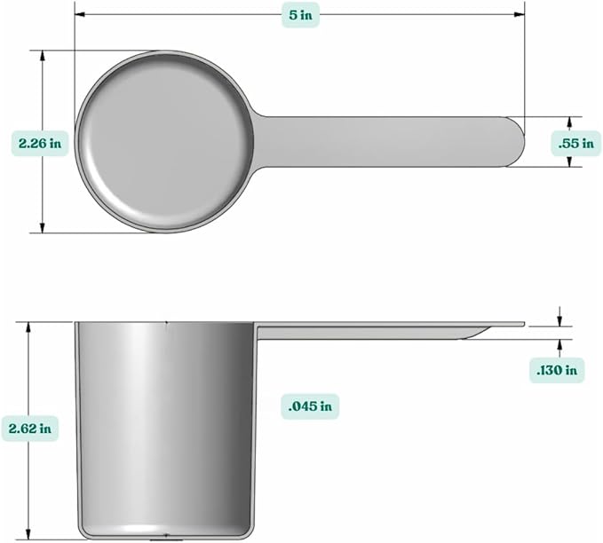 148 mL (148 CC | 5 Oz.) Long Handle Scoop for Measuring Coffee, Pet Food, Grains, Protein, Spices and Other Dry Goods (Pack of 100)