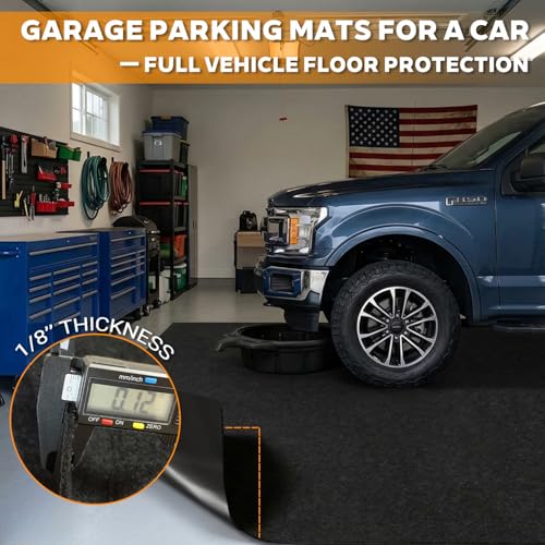 Oil Spill Mat for Driveway Garage, 72x60 Oil Drip Rubber Mat Under Car | Heavy Duty, Absorbent, Waterproof, Leak Resistant, Protect Garage Floor, for Auto Tractor Mower Repairs Oil Change, Black - size: 72" x 60"-Smooth Black