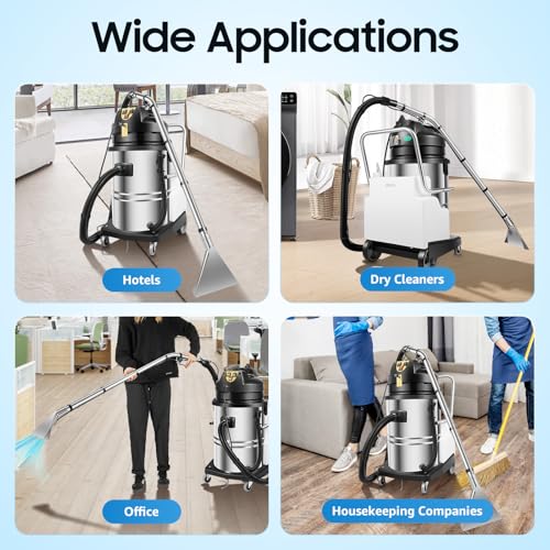 60L/15.85Gal Commercial Carpet Cleaner Machine, 2110W 110V Heavy Duty Extractor Vacuum Washing Machine Portable Carpet Sofa Curtain Cleaner Vacuum Cleane for Car Detailing, Hard Floor (Two Packages)