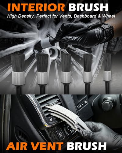20Pcs Windshield Cleaner Tool - Car Interior Detailing Brush Kit with 200g Cleaning Gel, Microfiber Car Wash Mitt, Dash Duster & 2-Sided Scrubber, All-in-One Inside Car Cleaning Supplies Tool - size: 20PCS
