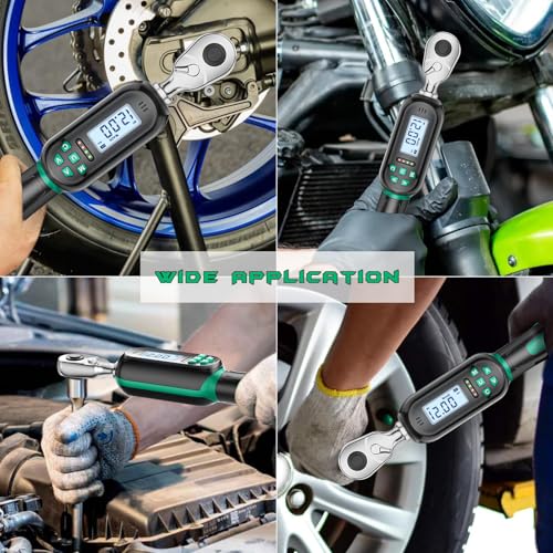 1/4 Inch Drive Digital TorqueWrench, 5.31-106.2 In.lb/0.6-12 N.m, Small Electronic Torque Wrench with Preset Value, Buzzer & LED Indicator, ±2% Accuracy Torque Wrench for Bike, Bicycle - size: 5.3-106.2 In-lb/0.6-12 Nm, style: 1/4-Inch
