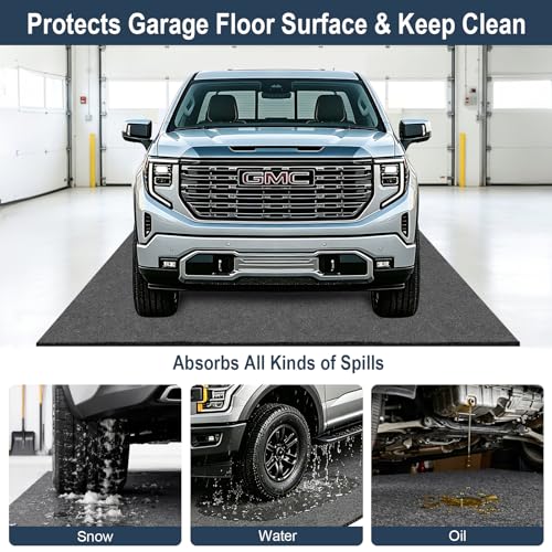 Garage Floor Mat 8'10"x22',Car Garage Mats for Floor Under Car SUV Truck | Oil Spill Resistant Garage Floor Parking Mat,Waterproof Garage Flooring Carpet w/Non-Slip Leak-Proof Back,Reusable Washable - size: 8'10" x 22'
