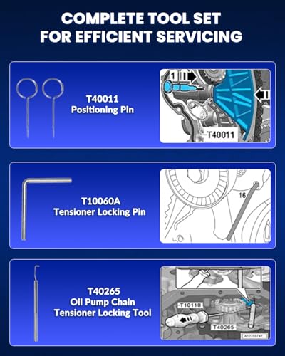 DPTOOL Engine Timing Tool Kit for VAG EA888 Audi VW Skoda 1.8 2.0 TSI TFSI | EA888 Camshaft Locking Alignment Timing Tool T10352 T10368 T40196 T10354 T10060A T40011 T40265 T40267 T40271 - size: 17PC Small Kit