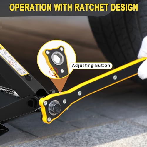 3-Ton Scissor Jack Kit for Chevrolet C5 C6 C7 C8 GS Z with Rubber Jack Pad, Car Spare Tire Repair Tools for Car Chevrolet, Tire Changing Tools Kit for Chevrolet with L-Wrenches(17/19/21/23mm)