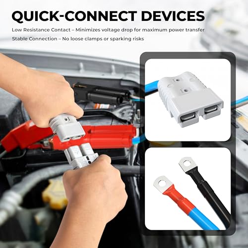 0 Gauge 30 Feet Jumper Cables Heavy Duty for Car, Quick Connect Plug Sets 1000 Amp Automotive Booster Jumper Cables for SUV and Trucks with Carry Bag, Gloves, Brushes - size: 0 Gauge 30FT with Quick Plugs