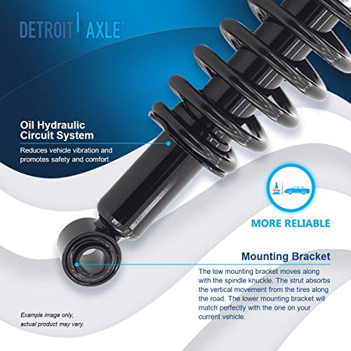 Detroit Axle - 2 Rear Struts for 2003-2008 Toyota Corolla Matrix Pontiac Vibe Complete Strut with Coil Spring 2004 2005 2006 2007 Replacement Quick Install Ready Struts Shocks Assembly - size: 171373L_171373R-DA/PAIR