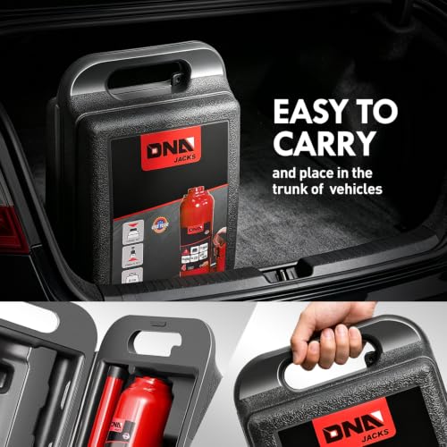 DNA Motoring 4 Ton Hydraulic Car Bottle Jack, Red, 8000 lbs Capacity | Automotive Welded Bottle Jack For Car SUV Pickup Truck, Auto Repair House Lift, with Manual handle & Carrying Storage Case - color: red, style: 4 ton