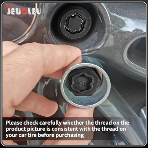 51 Wheel Locking Nut Key for BMW, Socket Adapter (OD 27mm-ID 25mm) | Wheel Lock Nut Socket Adapter, Anti-Theft Lug Nut Removal Tool, Anti-Theft Screw Remover, Repair Tool, Tyre Fitting, garage - color: Socket 051