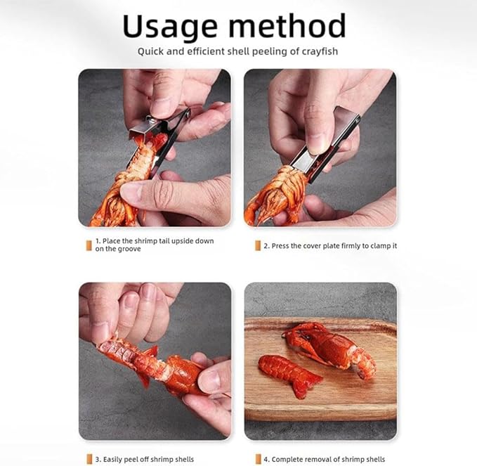 2025 New Crawfish Peeler Tool Stainless Steel, Crayfish Shelling Device Seafood Tool, Crawfish Tail Peeler, Crawfish Tail Remover Tool, Stainless Steel Crawfish Tail Peeler Tool (3 Pcs)