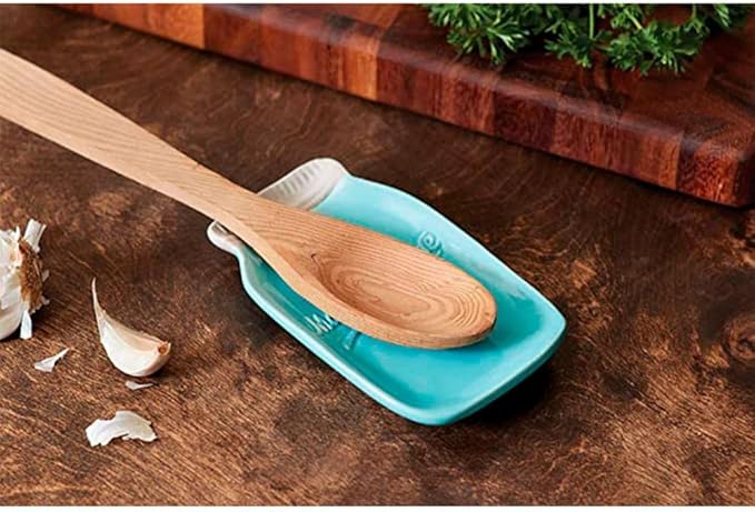 Fox Run 11704 Ceramic Mason Jar Spoon Rest, 6 x 3.5 x 0.75 inches, Blue