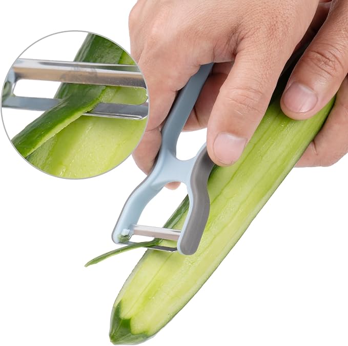 4-Piece Peeler Set with Straight, Serrated, and Julienne Peelers for Fruits, Vegetables, and Shredding,304 Stainless Steel