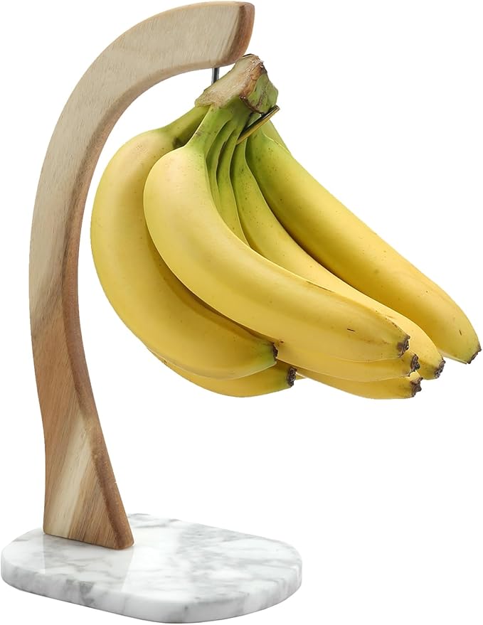 Everous Banana Hanger - Modern Banana Holder Tree Stand with Non-Slip Marble Base